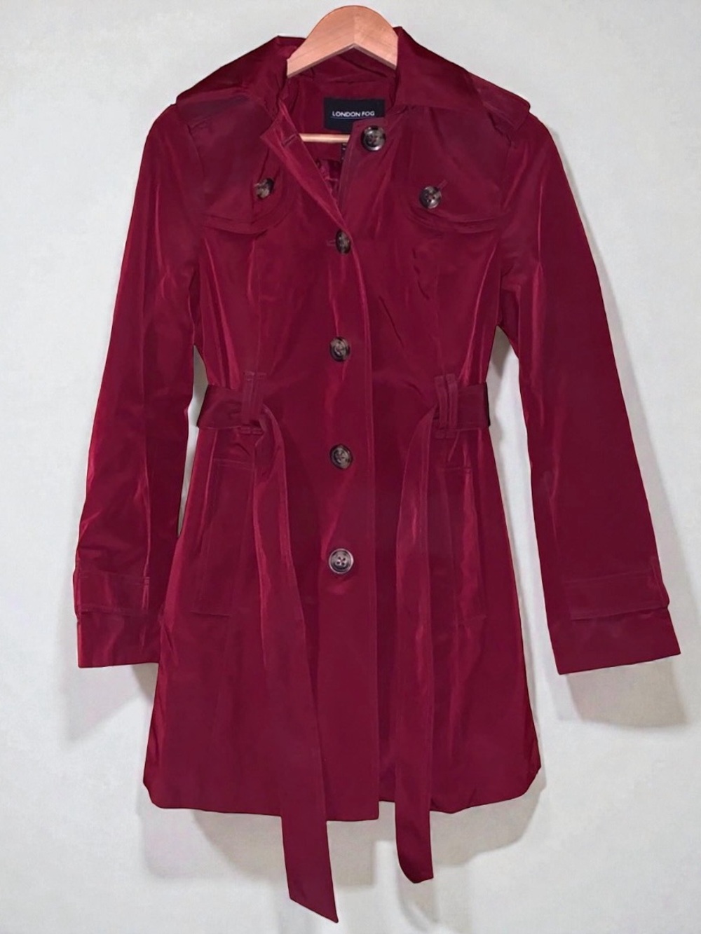 Burgundy Trench Coat Small